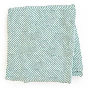 Bates Maine Heritage Weavers Cotton Herringbone Blanket Sage Green Full/Queen